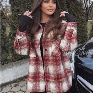 Zara Women's Plaid Oversize Shacket Jacket